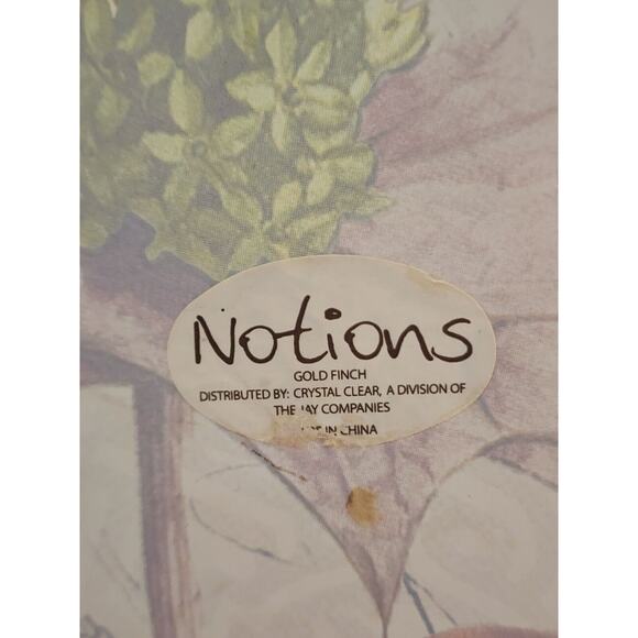 GLASS PLATTER-NOTIONS-"Goldfinch"-Ruffled Edges-Large 14" Diameter-Birds - Picture 12 of 13